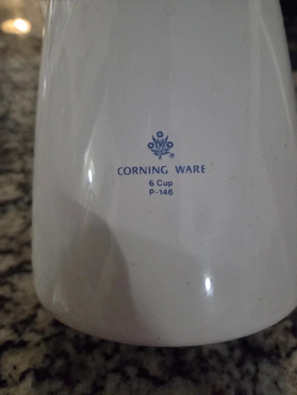 Vtg Corningware Stovetop Percolator Coffee Pot Blue Flower Motif 6 Cup